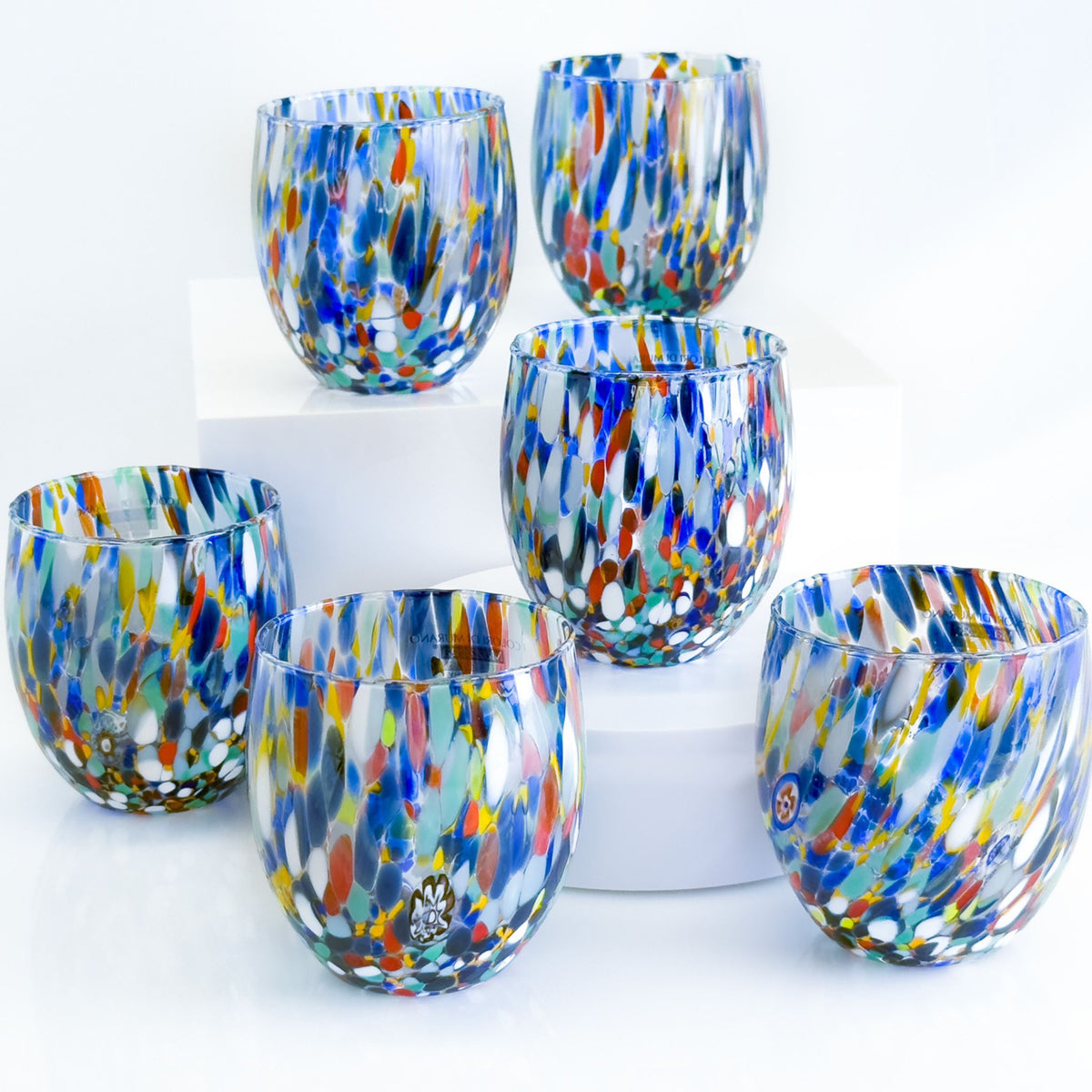 Confetti Drinking Glass Tumblers - Set of 2 - Made in Italy