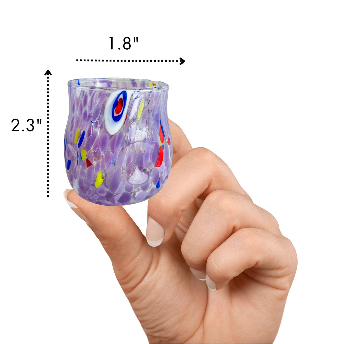 Set of 6 - Handcrafted Blown Glass Shot Glasses - Made in Italy