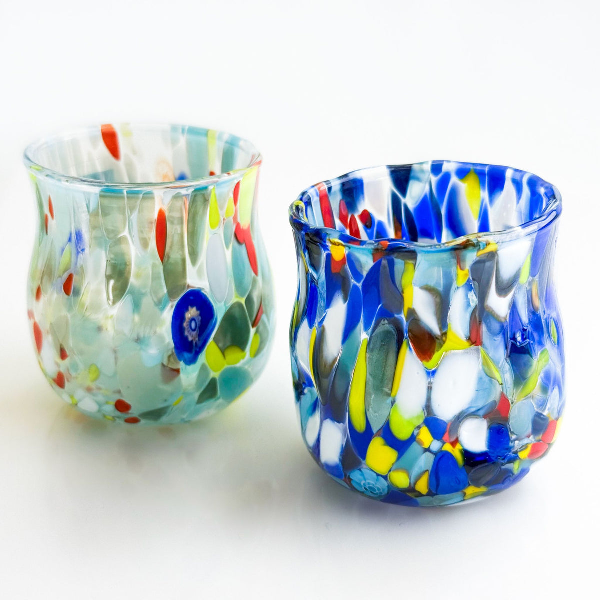 Set of 6 - Handcrafted Blown Glass Shot Glasses - Made in Italy