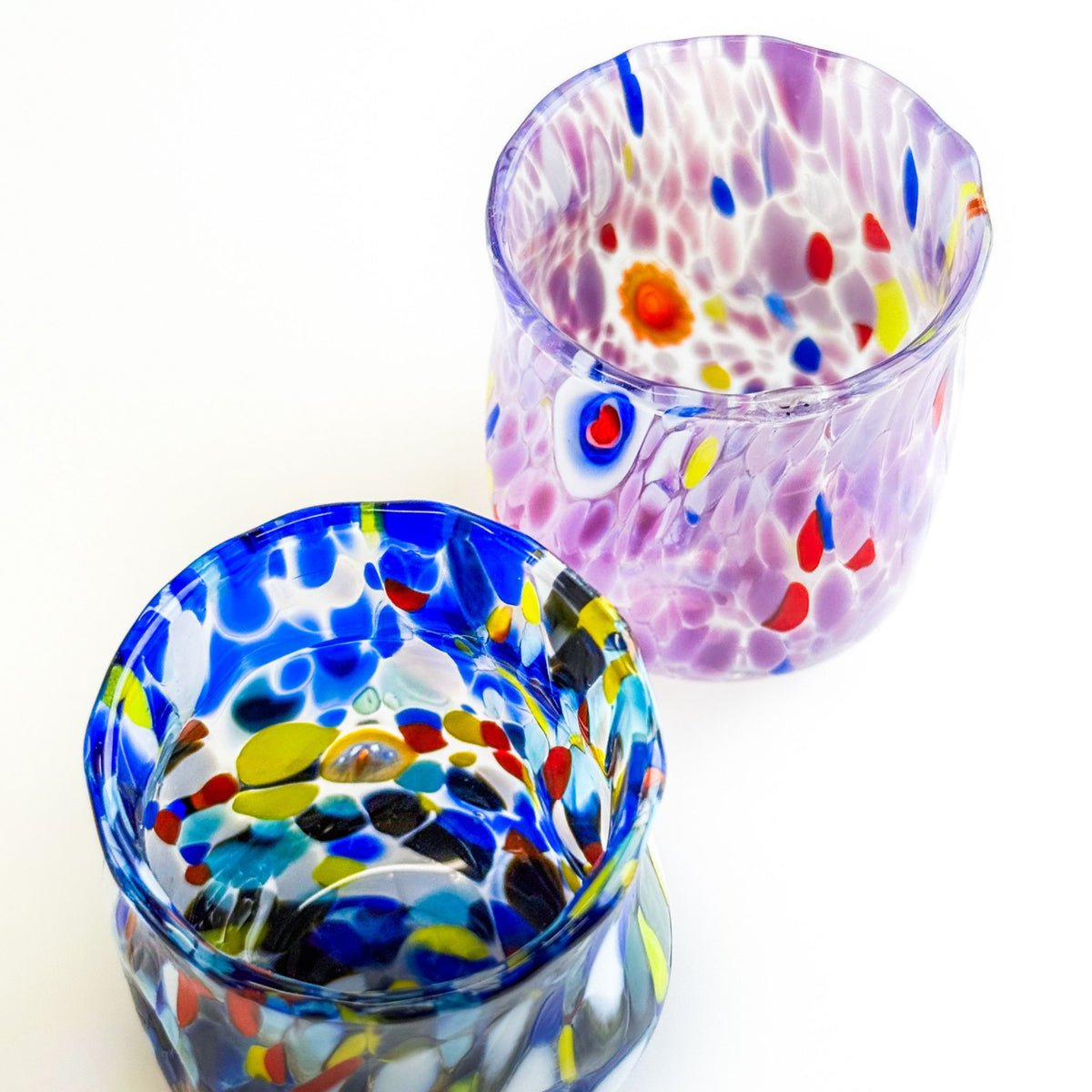 Set of 6 - Handcrafted Blown Glass Shot Glasses - Made in Italy