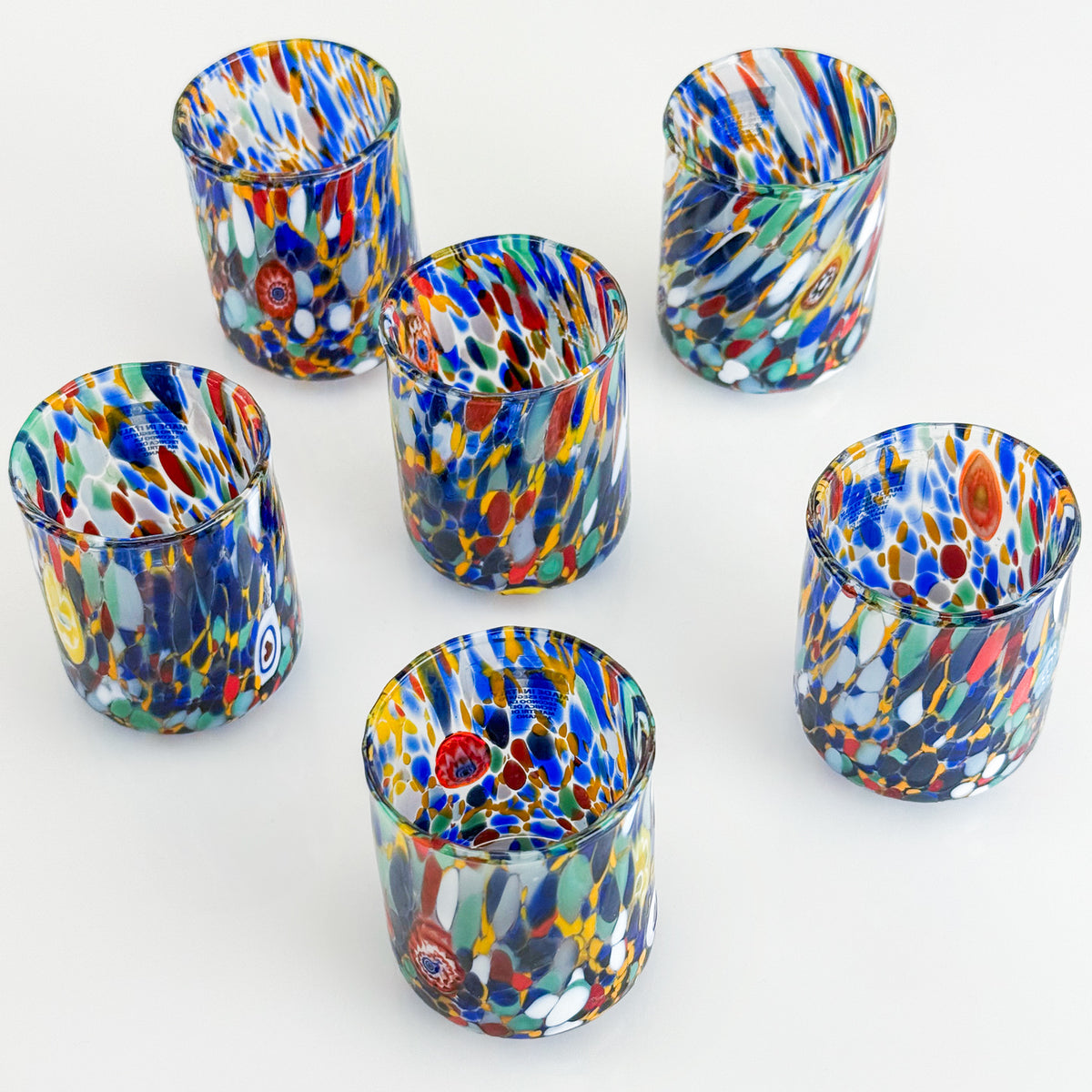 Confetti Shot Glasses - Set of 6 - Made in Italy