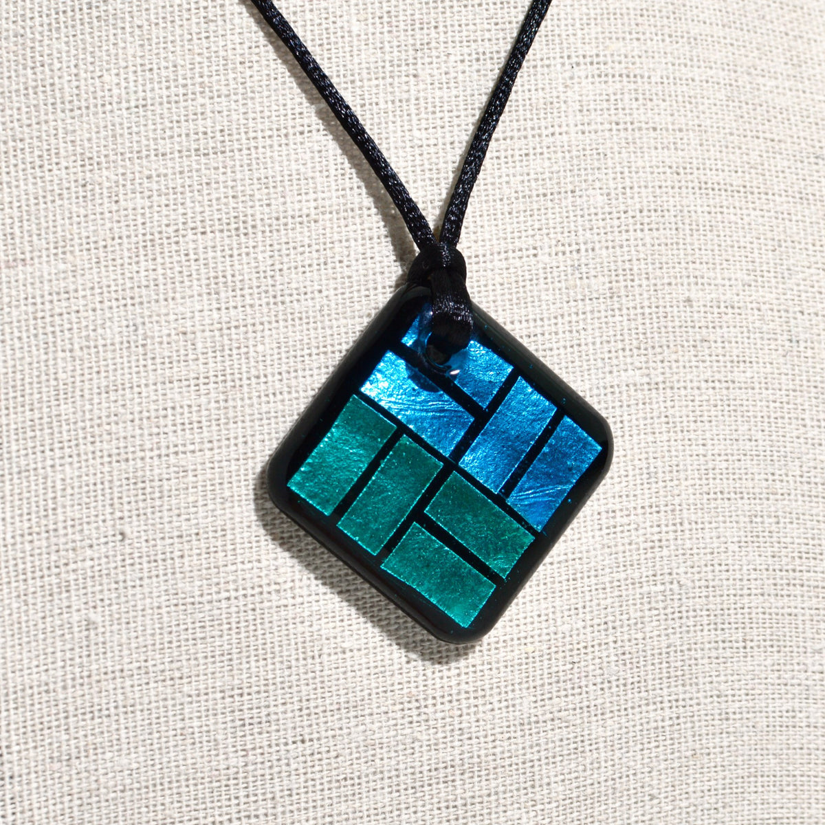 Modena Patchwork Murano Glass Pendant Necklace