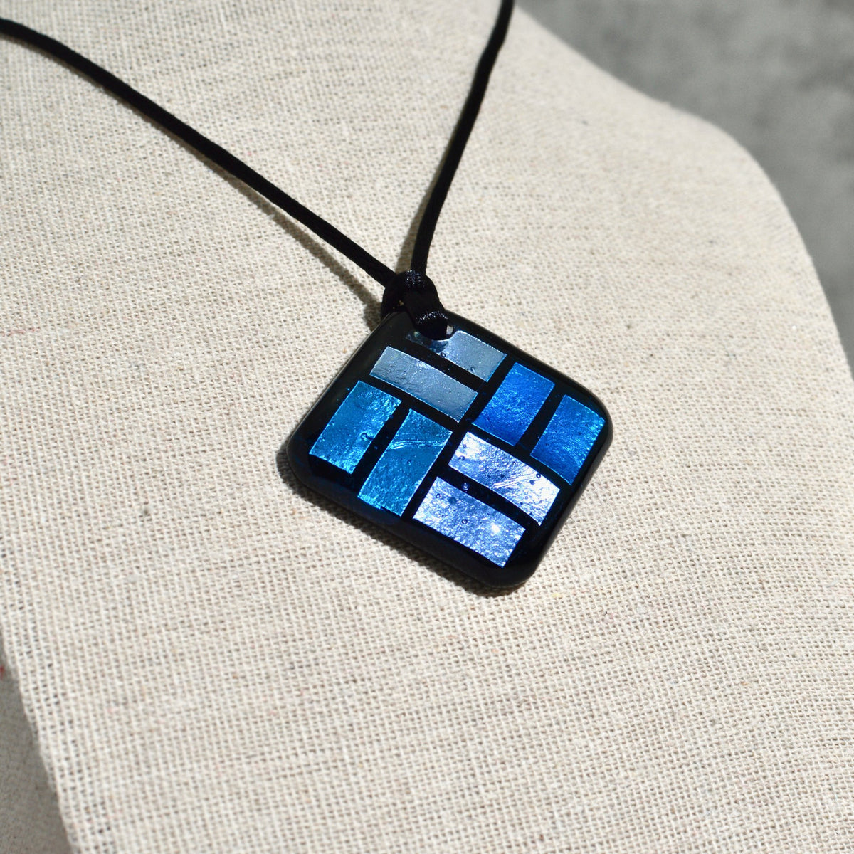 Modena Patchwork Murano Glass Pendant Necklace