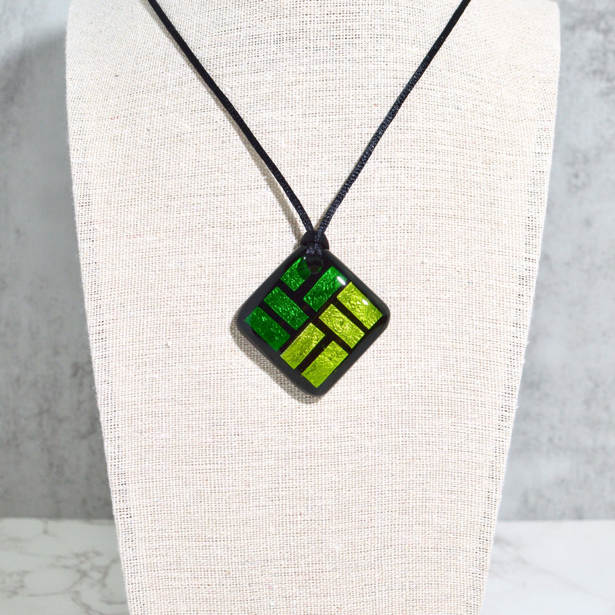 Modena Patchwork Murano Glass Pendant Necklace