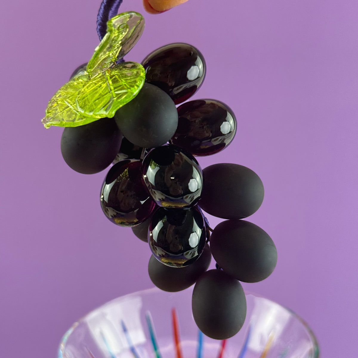 Murano Glass Solid Grape Cluster, Small, Multiple Colors, Made in Italy