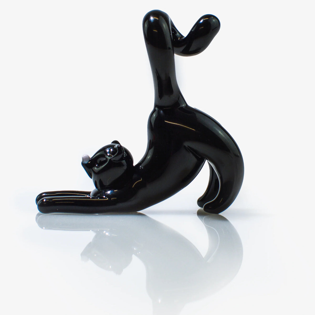 Murano Glass Stretching Cat Figurine