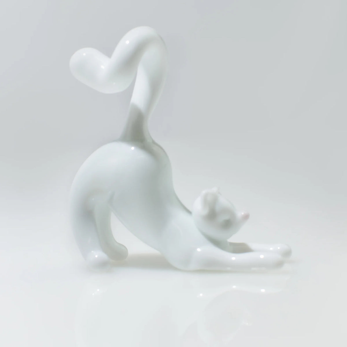 Murano Glass Stretching Cat Figurine