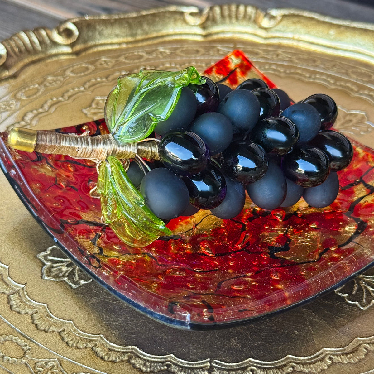 Murano Glass Grape Cluster, Large, Made in Italy