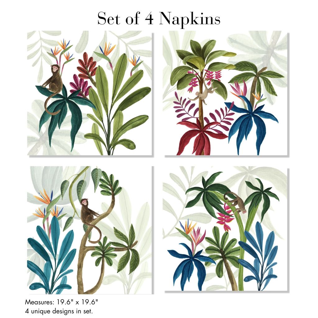 Set of 4 Napkins and Placemats, 100% Cotton, Amazon, Made in Italy - My Italian Decor