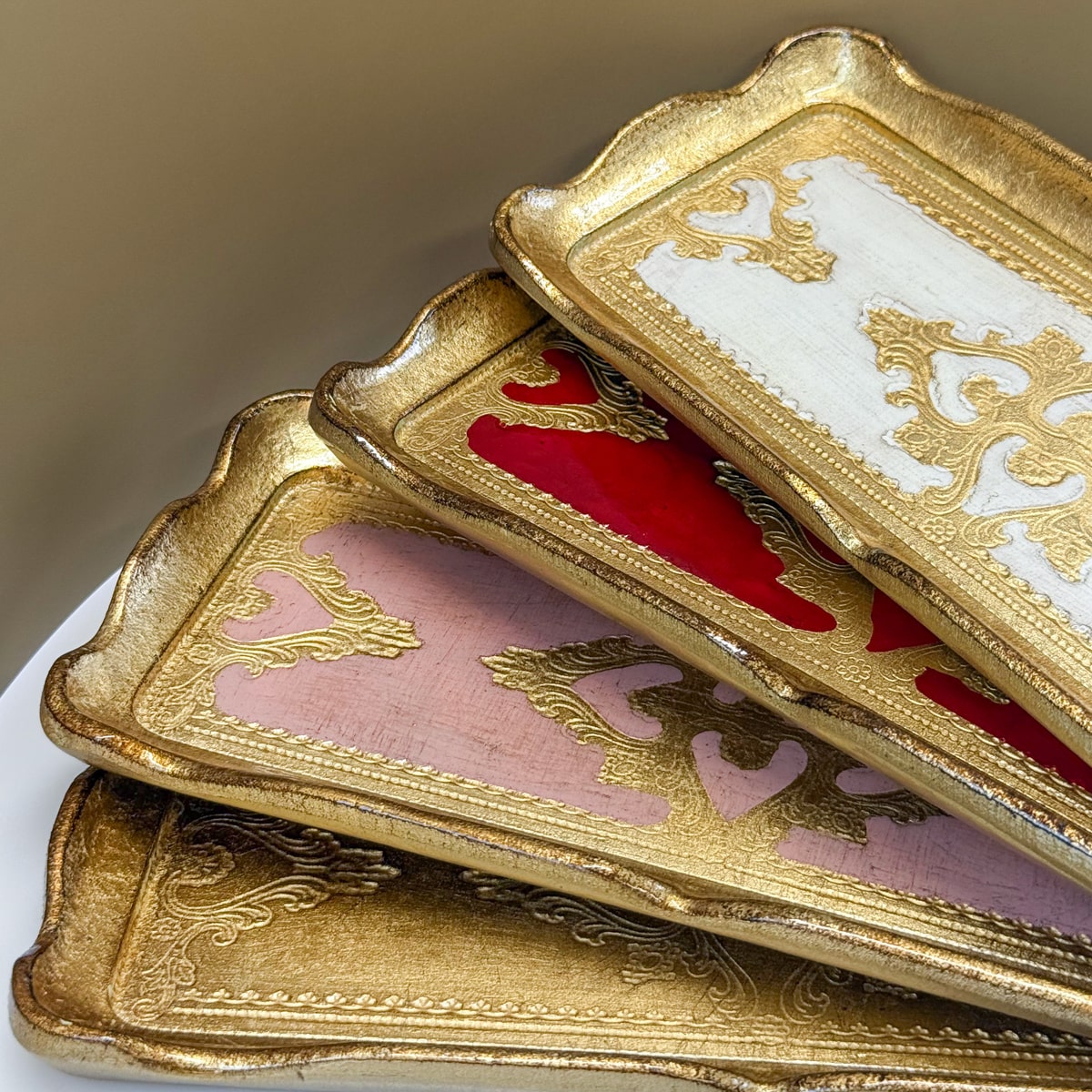 Florentine Carved Gilded Wood Narrow Tray, Made in Italy - My Italian Decor