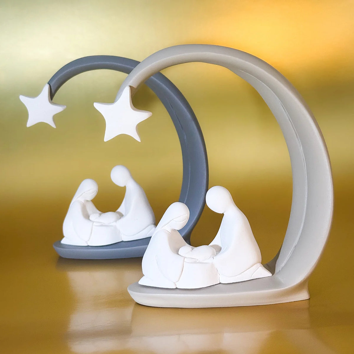 Nativity Scene with Star Arch – Italian Resin Figurine