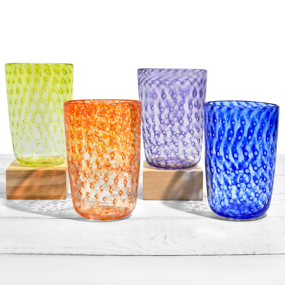 Ecco Murano Tumbler Drinking Glasses, Made in Italy