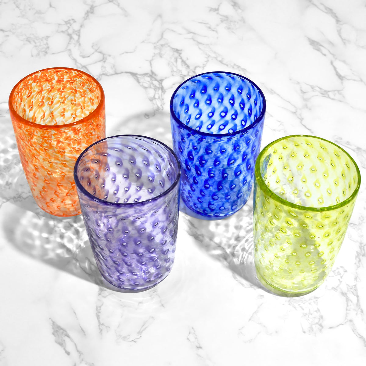 Ecco Murano Tumbler Drinking Glasses, Made in Italy