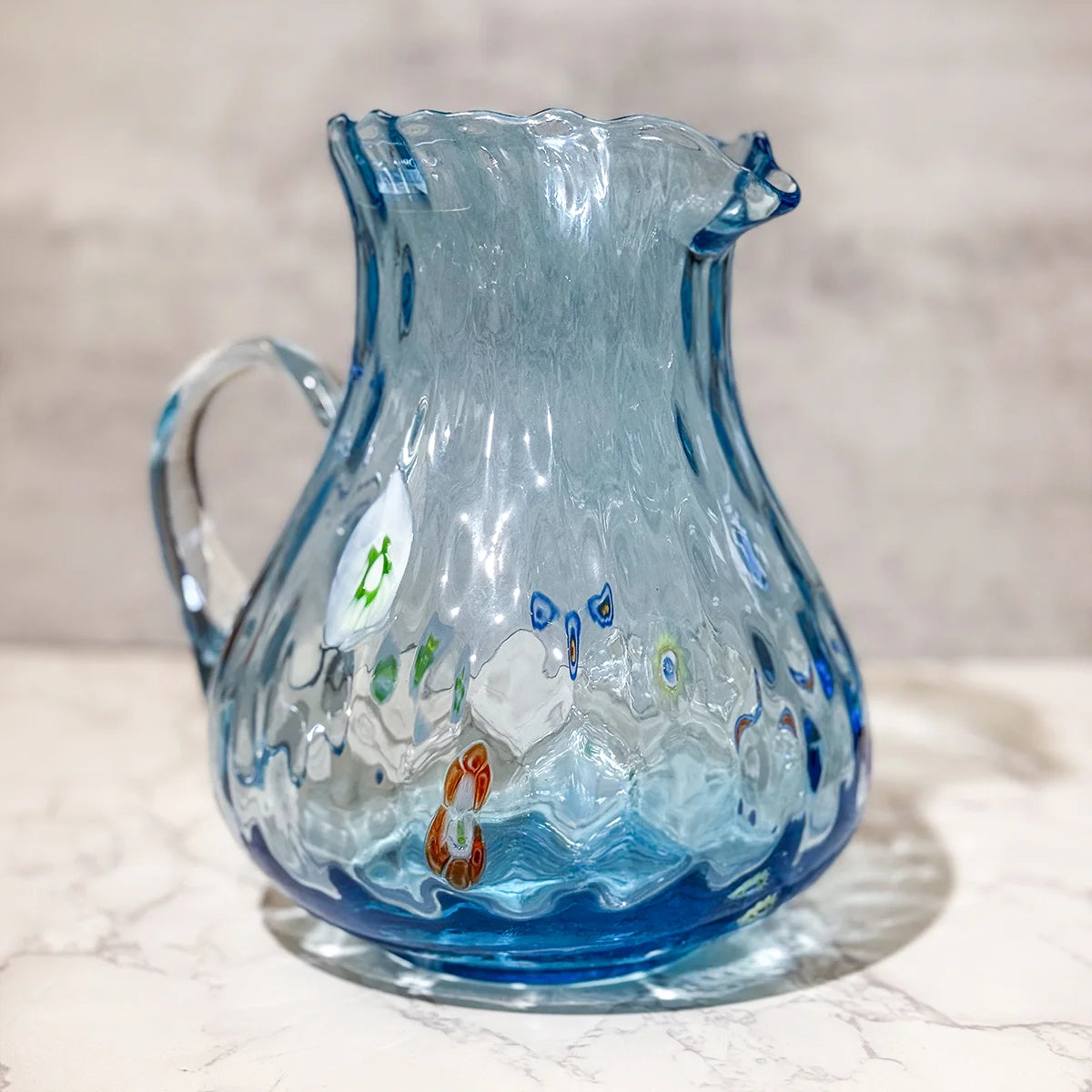 Serena Light Blue Glass Pitcher