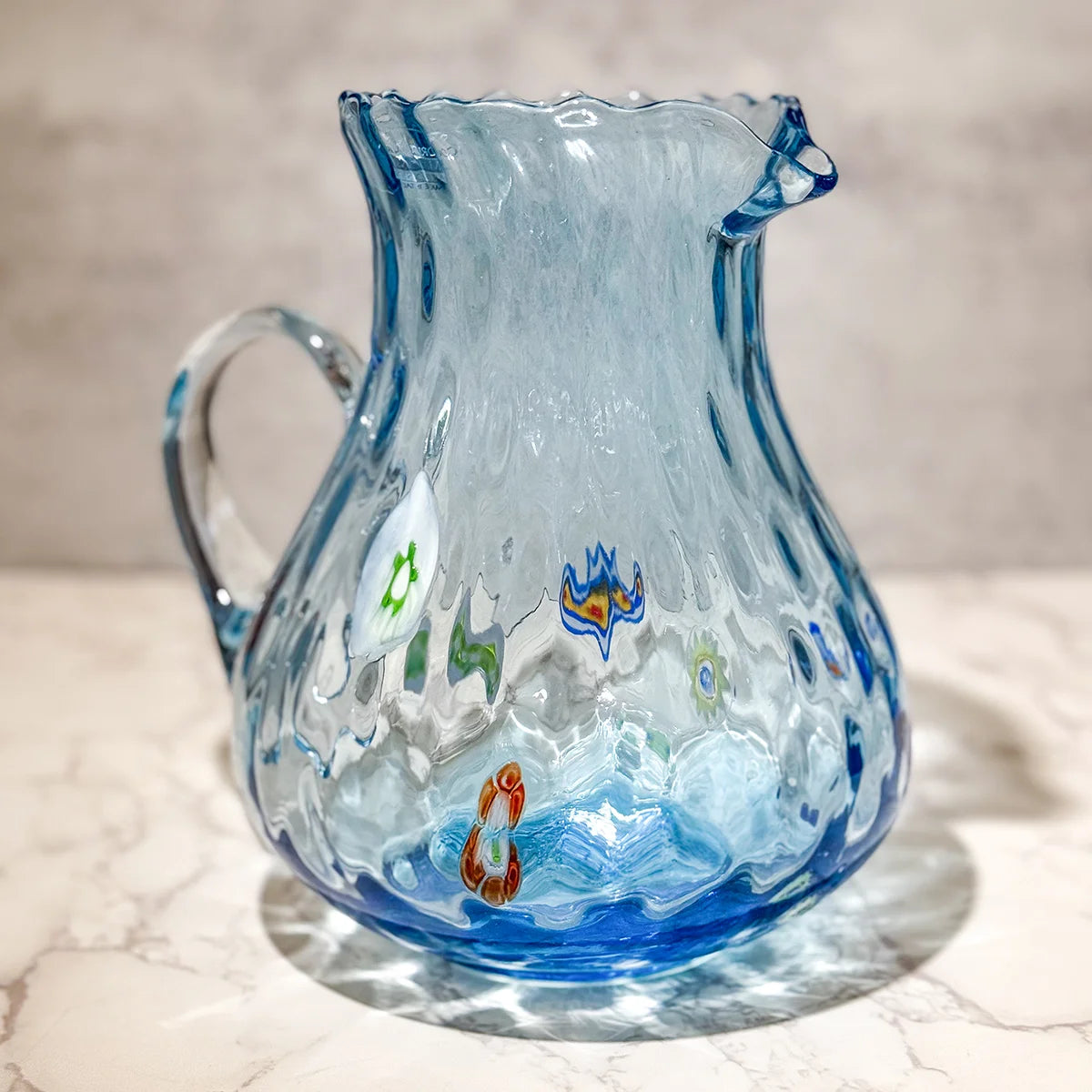 Serena Light Blue Glass Pitcher