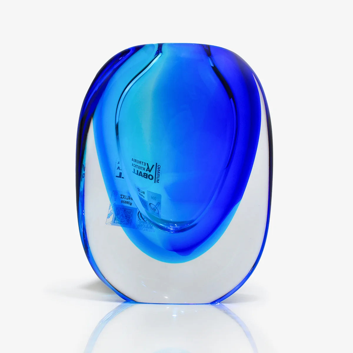 Handmade Murano Glass Rectangular Vase — Sommerso