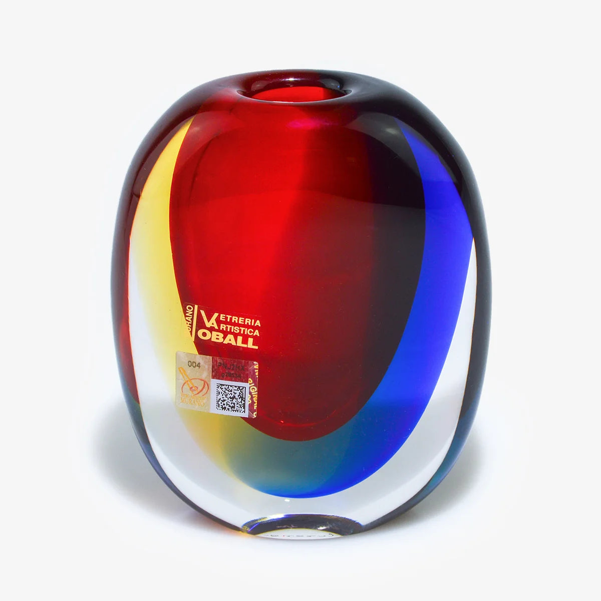 Handmade Murano Glass Rectangular Vase — Sommerso
