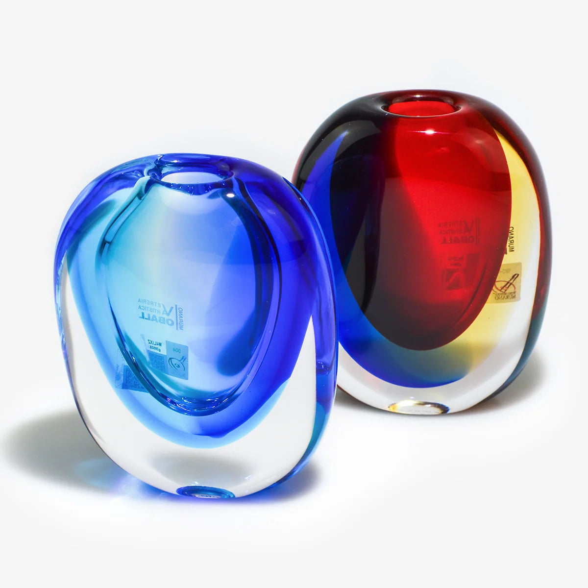 Handmade Murano Glass Rectangular Vase — Sommerso