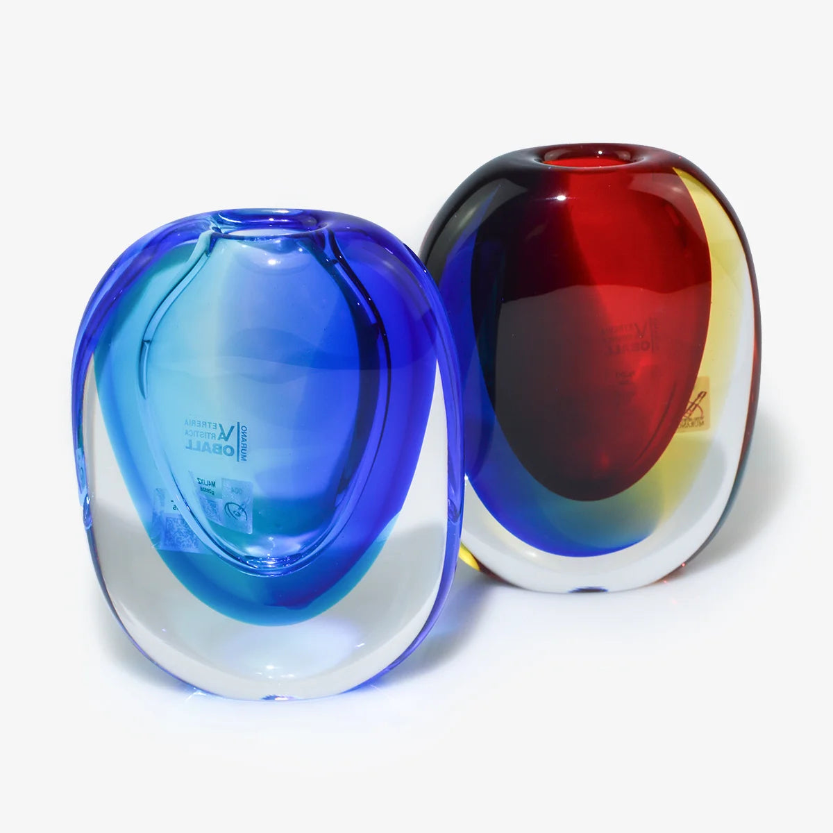 Handmade Murano Glass Rectangular Vase — Sommerso