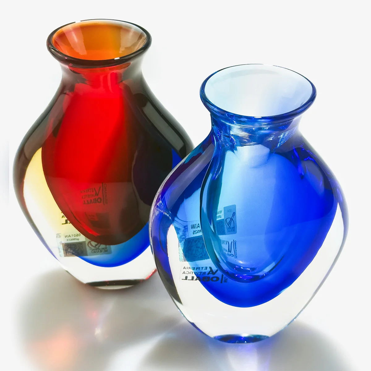 Handmade Murano Glass Teardrop Vase — Sommerso