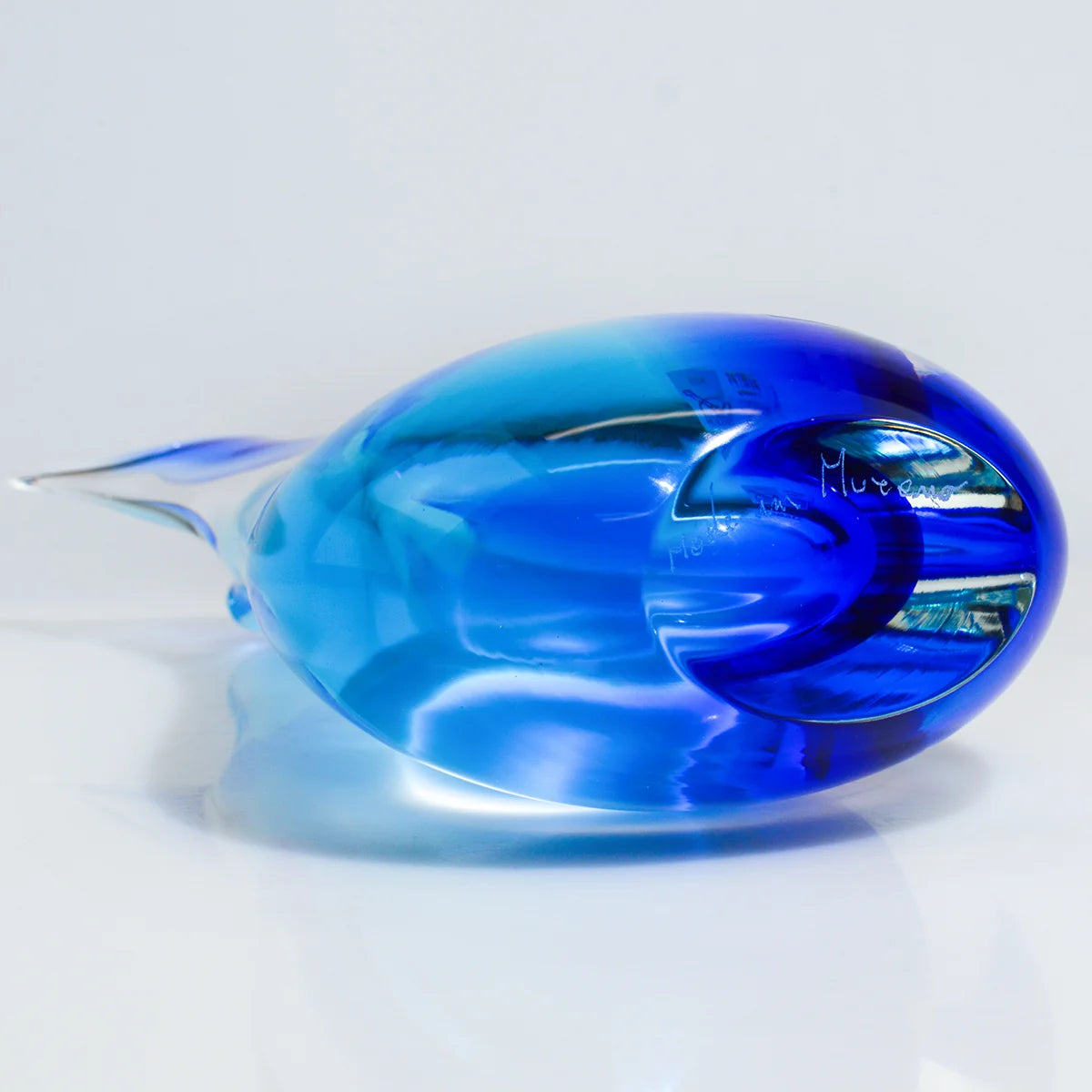 Handmade Sommerso Murano Glass Tall Vase