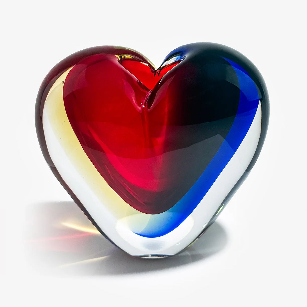 Sommerso Heart Vase, Murano Glass