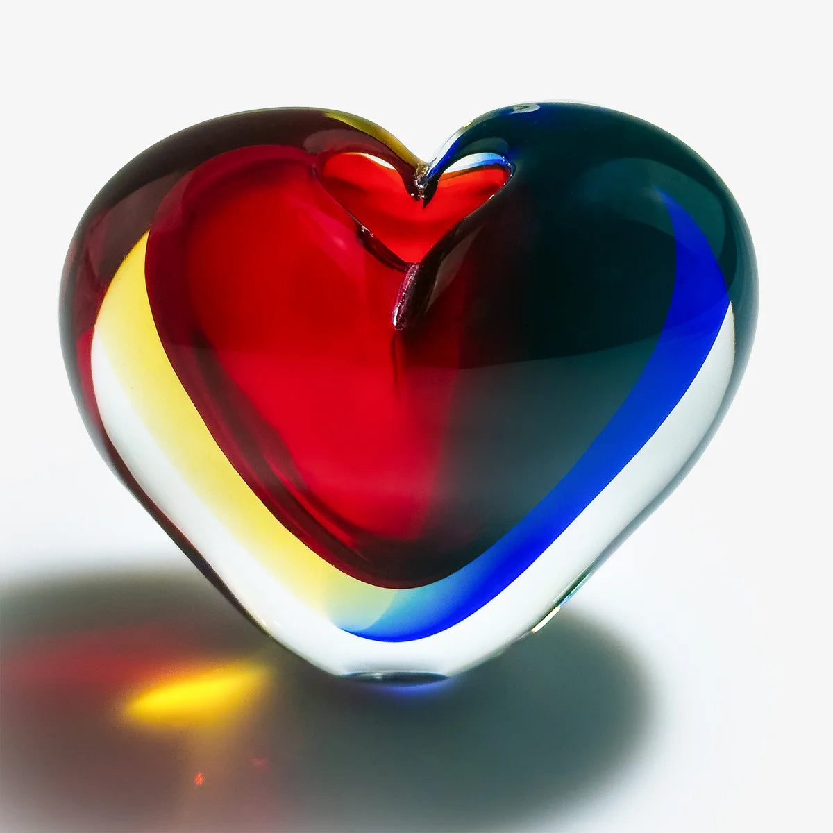 Sommerso Heart Vase, Murano Glass