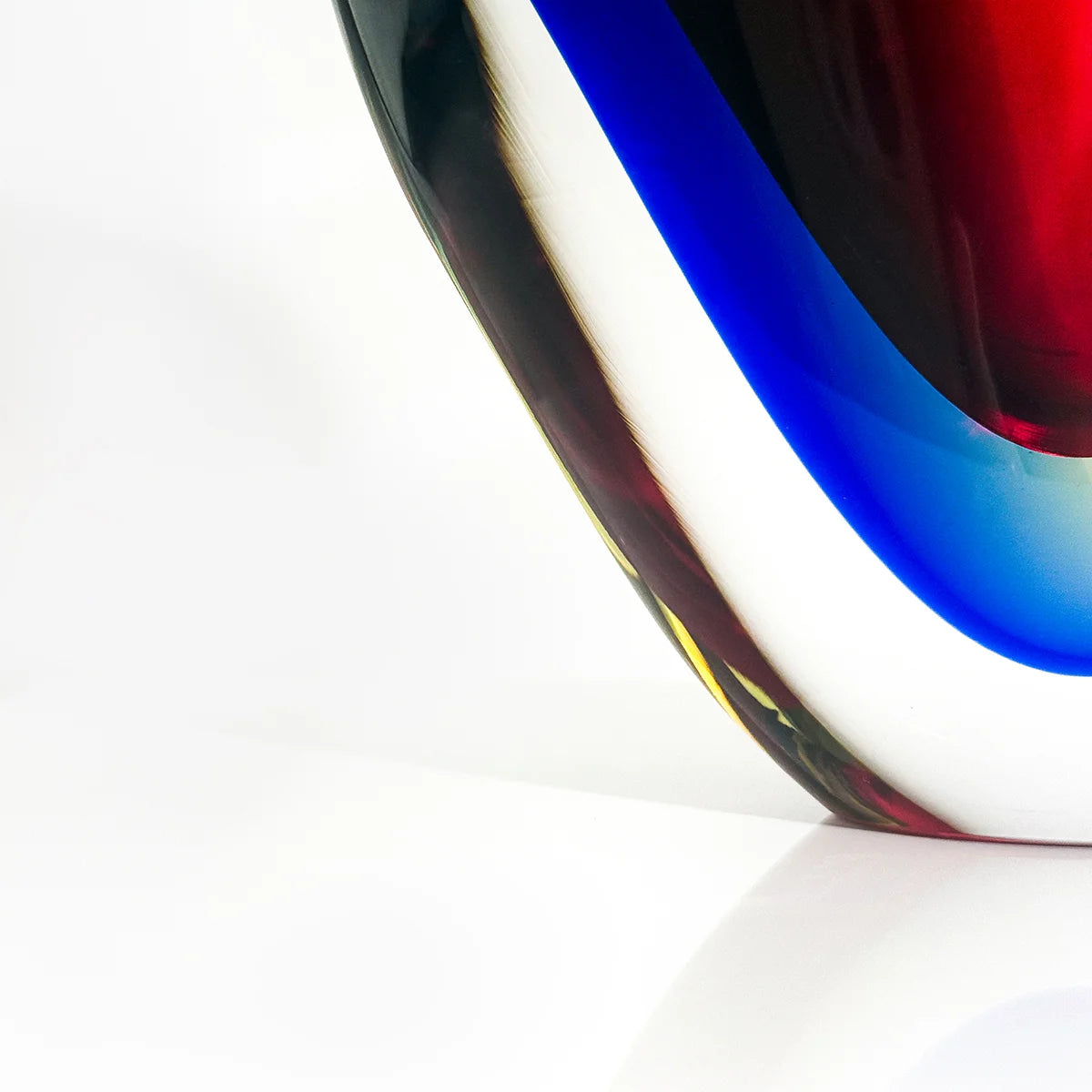 Sommerso Heart Vase, Murano Glass
