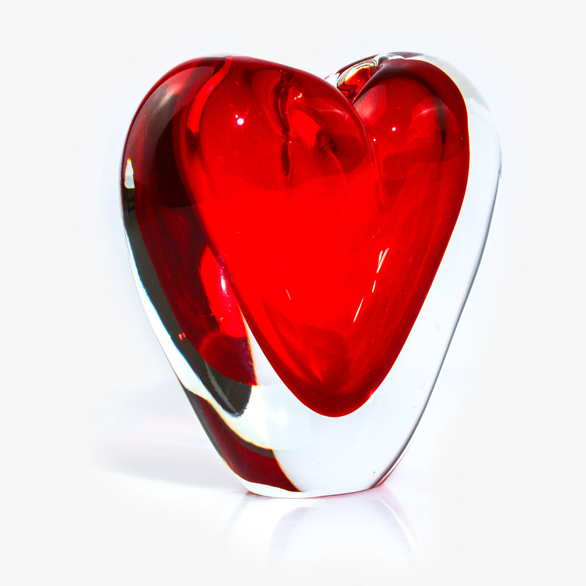 Sommerso Heart Vase, Murano Glass