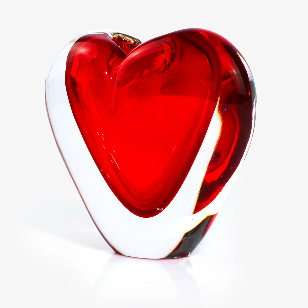 Sommerso Heart Vase, Murano Glass