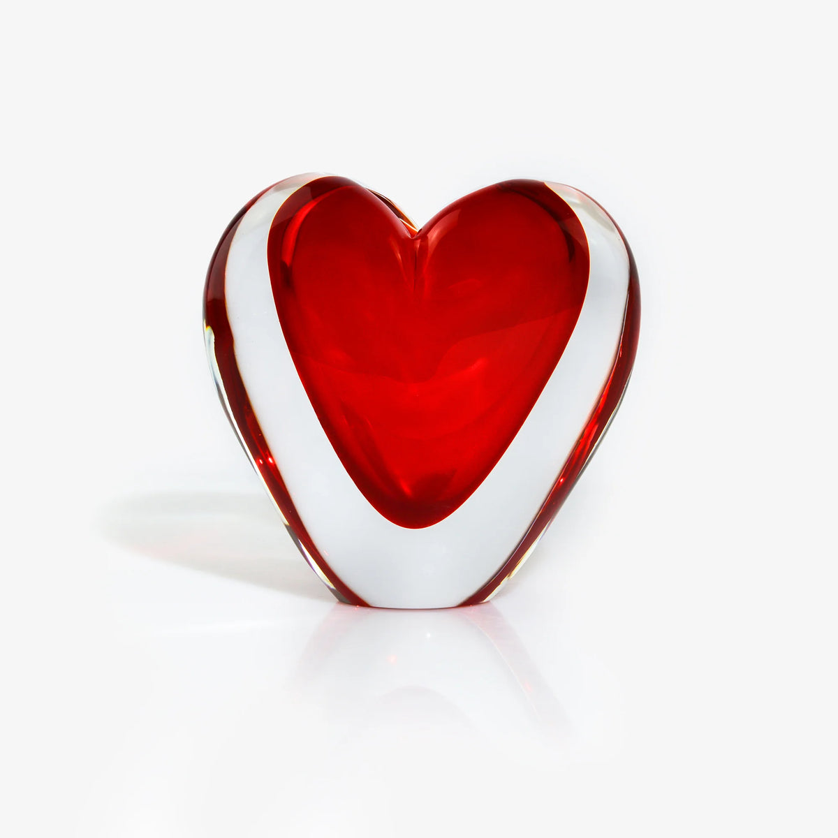 Sommerso Heart Vase, Murano Glass