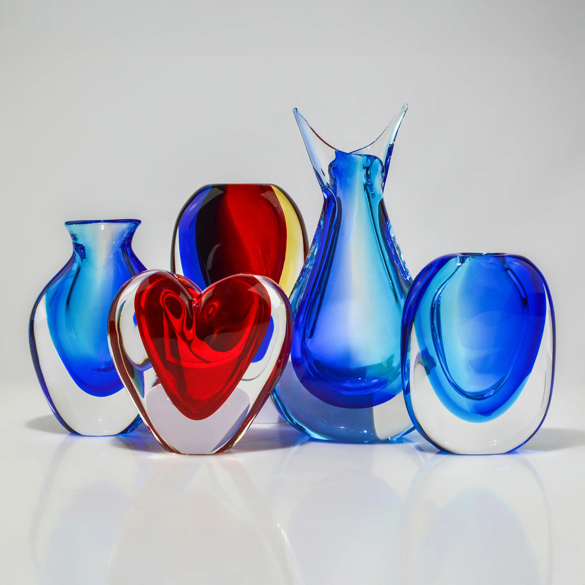 Handmade Murano Glass Heart Vase — Artisan Gift from Venice