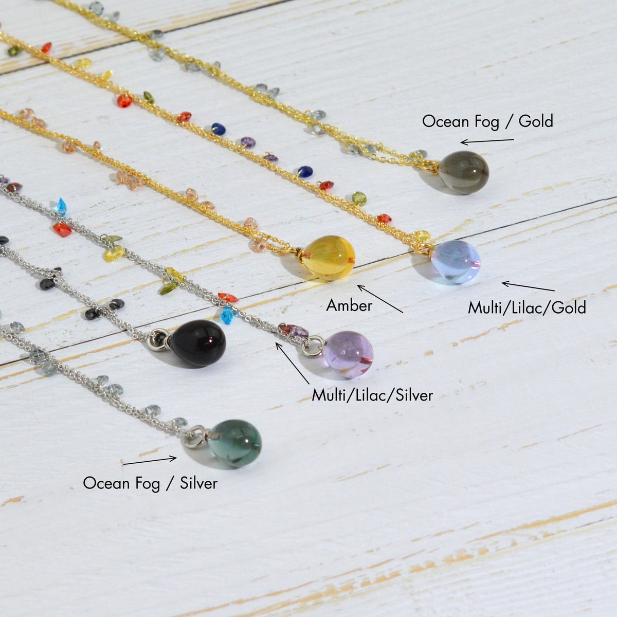 Murano Glass Pioggia Necklace, Handcrafted in Italy