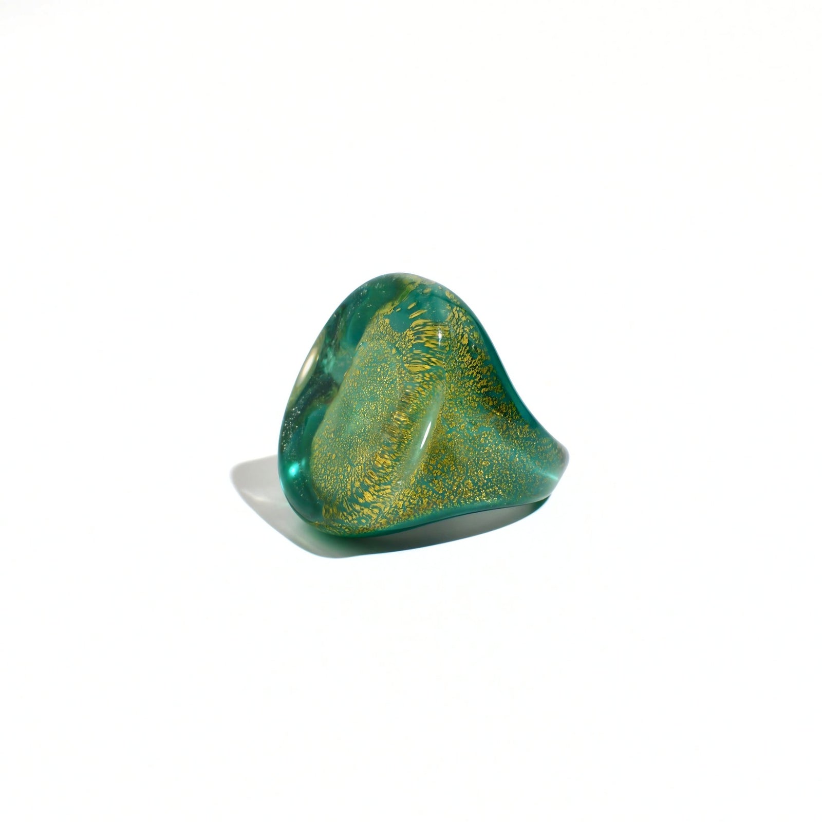 Colorful Murano Glass Ovale Large Statement Ring with 24-karat gold accents, showcasing vibrant handmade design.