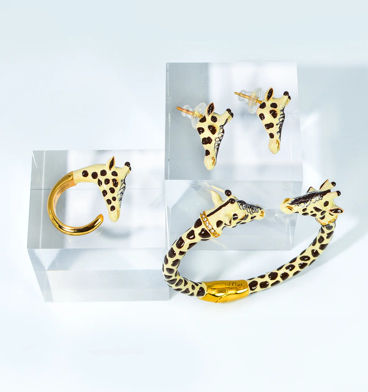 Giraffe enamel jewelry set by My Italian Decor, made in Italy