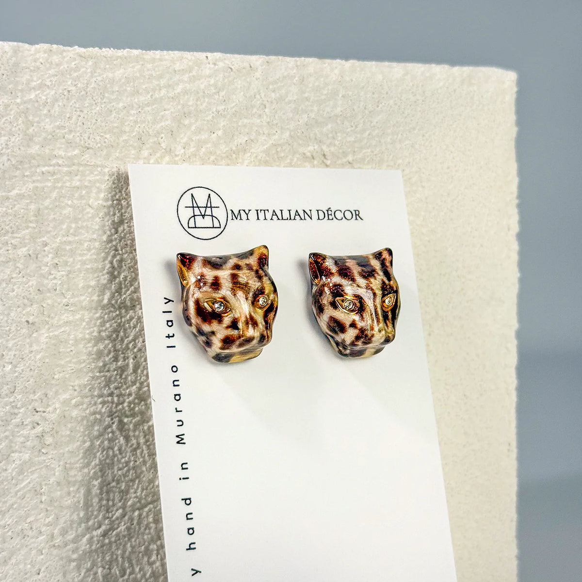 Polina Firenze jaguar enamel jewelry set, made in Italy, featuring a detailed jaguar design