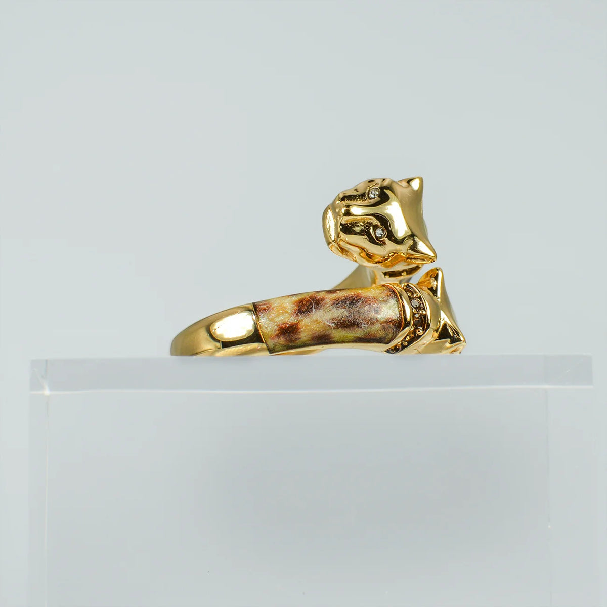 Polina Firenze jaguar enamel jewelry set, made in Italy, featuring a detailed jaguar design