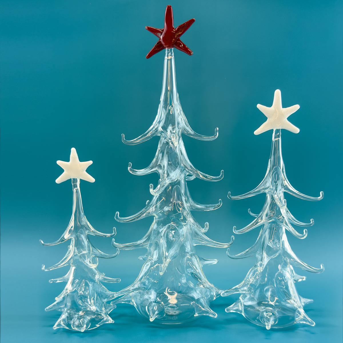 Blown Glass Christmas Tree with Ornaments, Made in Italy - My Italian Decor