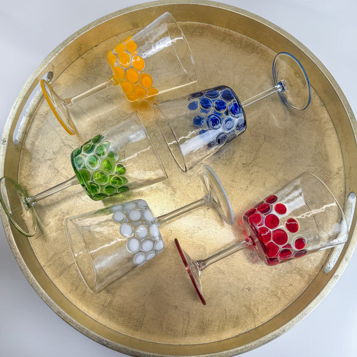 Set of 2 Dots Wine Glasses - Made in Italy