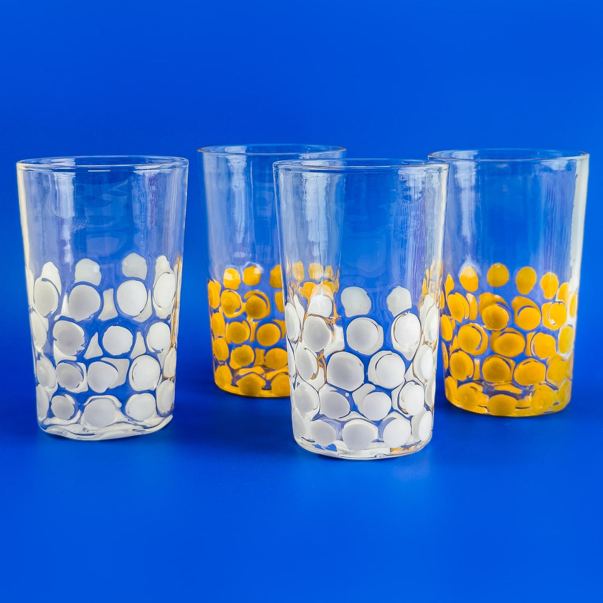 Set of 2 Drink Glass Tumblers Dots - Made in Italy