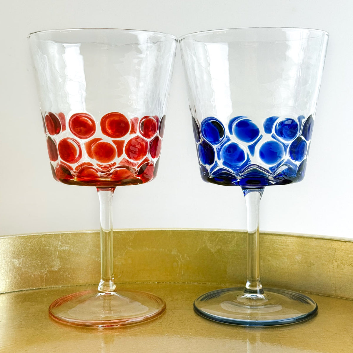 Set of 2 Dots Wine Glasses - Made in Italy