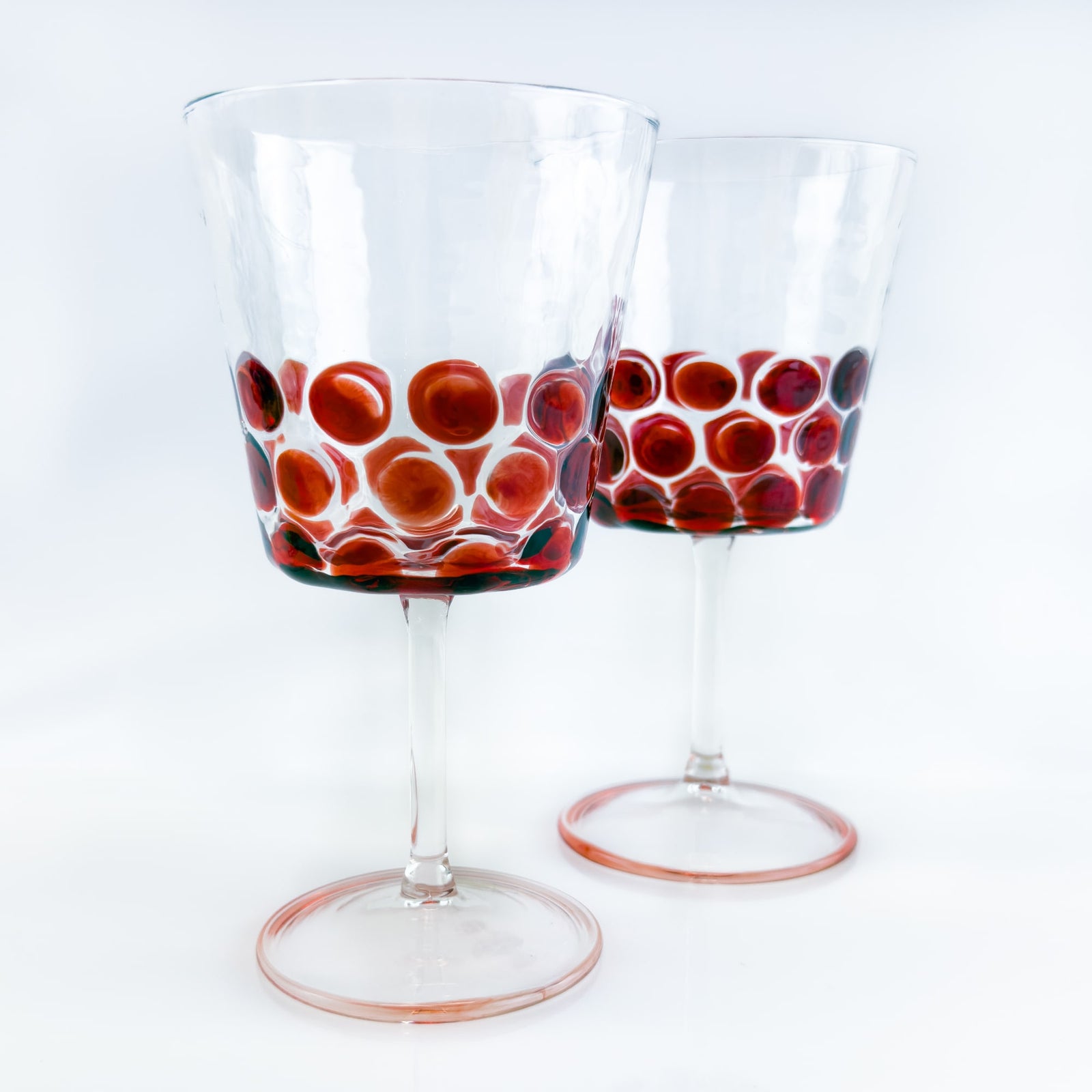 Set of 2 Dots Wine Glasses - Made in Italy - My Italian Decor