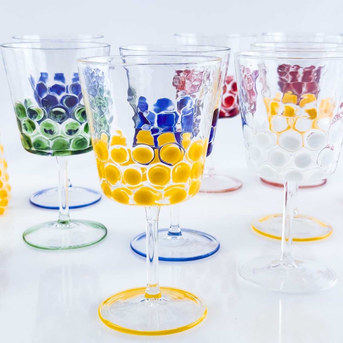 Set of 2 Dots Wine Glasses - Made in Italy