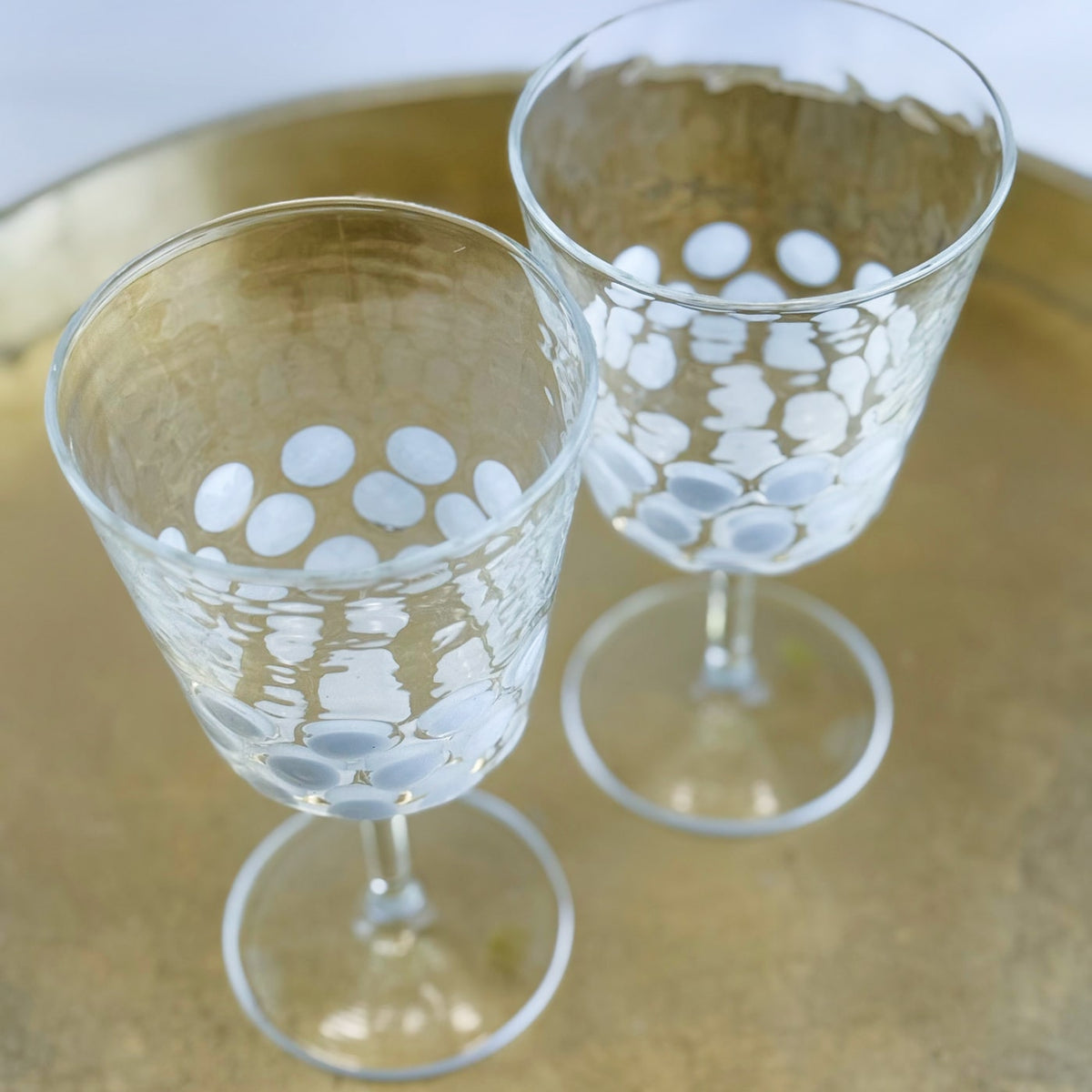 Set of 2 Dots Wine Glasses - Made in Italy
