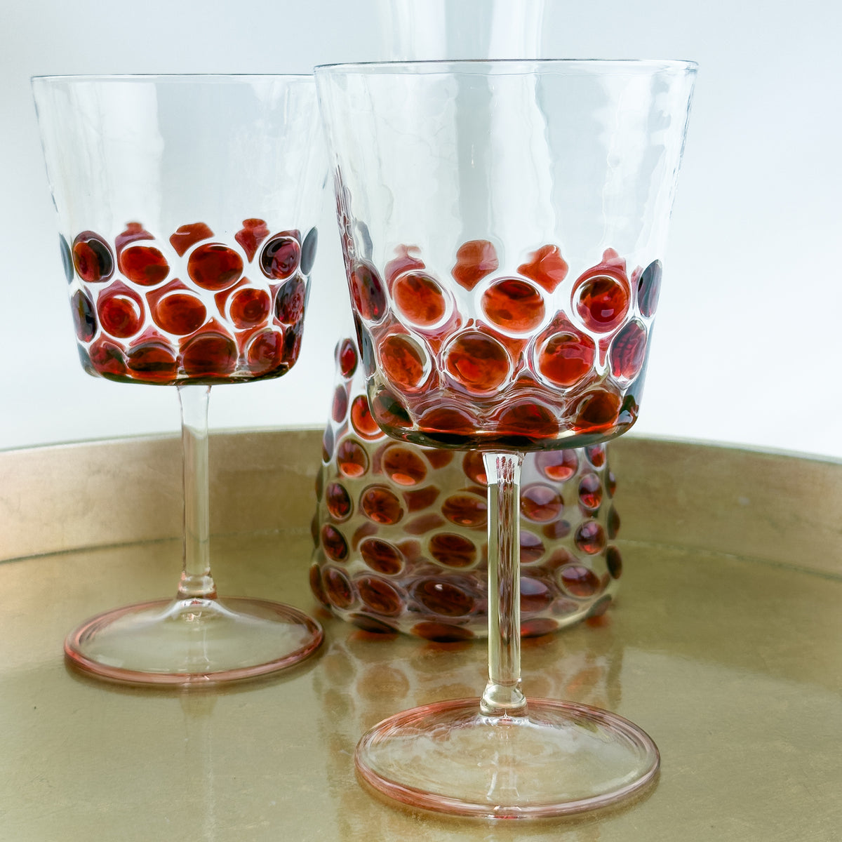 Set of 2 Dots Wine Glasses - Made in Italy