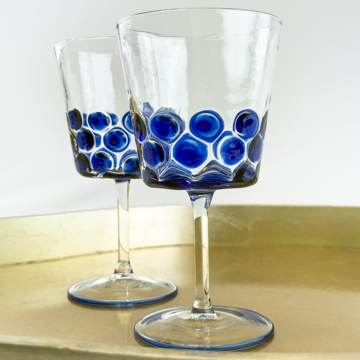 Set of 2 Dots Wine Glasses - Made in Italy