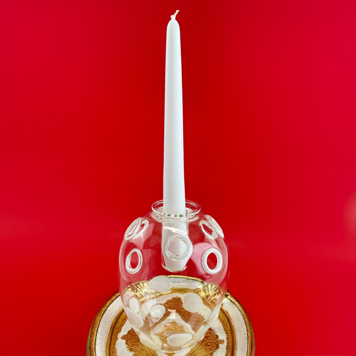 Clear Glass Candleholder / Flower Vase, Made in Italy - My Italian Decor