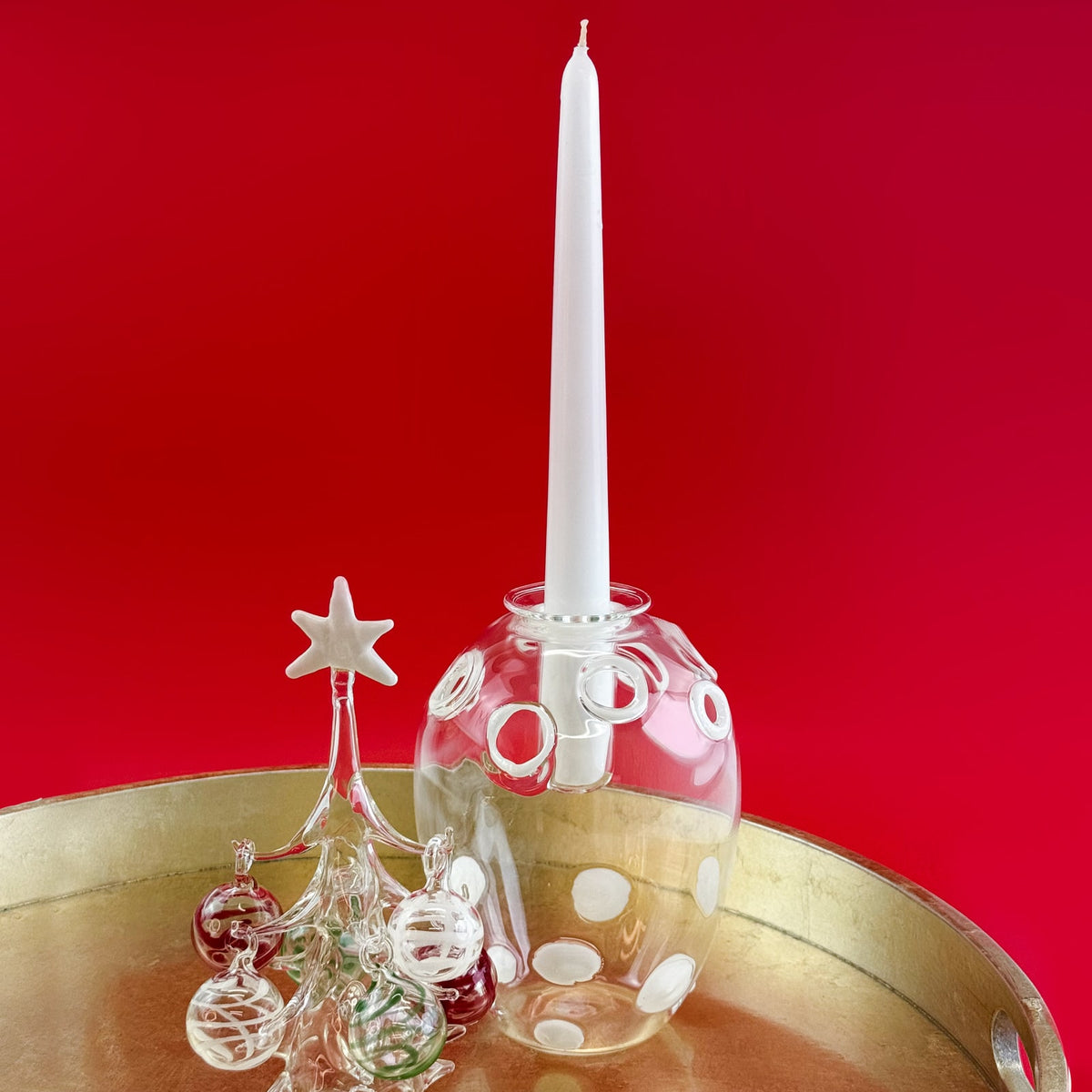 Clear Glass Candleholder / Flower Vase, Made in Italy - My Italian Decor