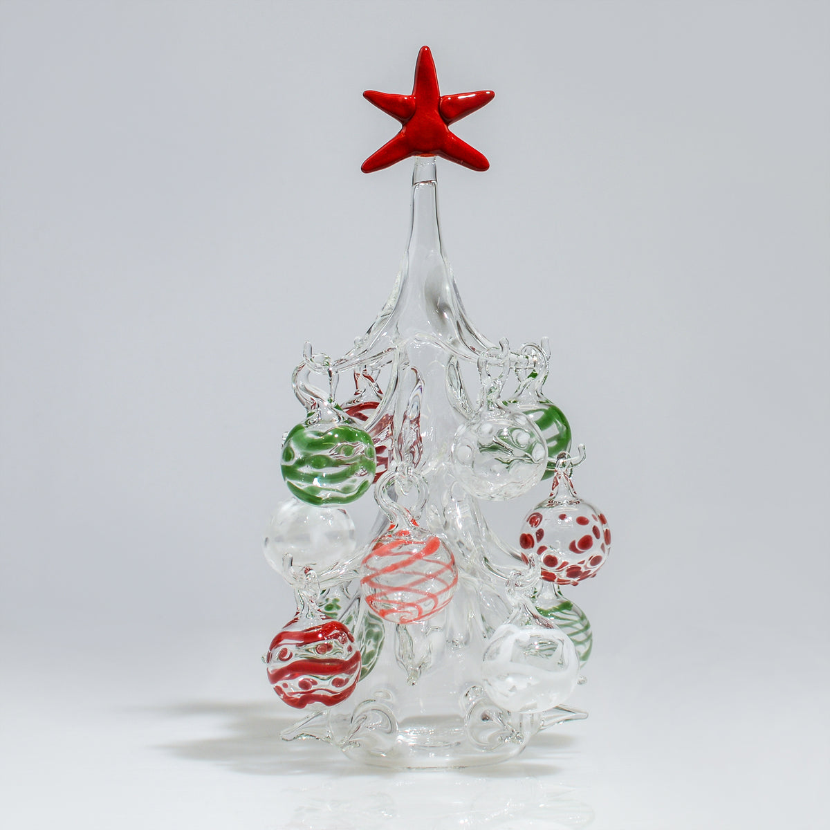 Blown Glass Christmas Tree with Ornaments, Made in Italy