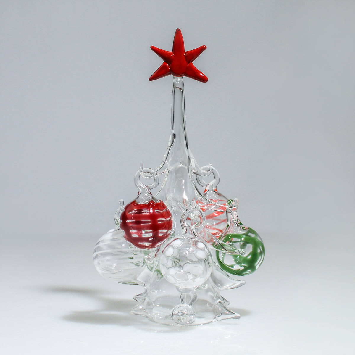 Blown Glass Christmas Tree with Ornaments, Made in Italy